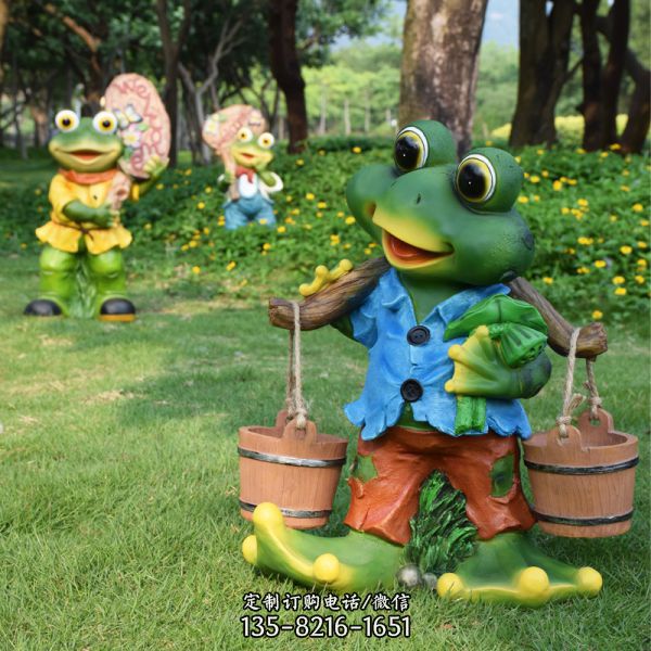 公園彩繪個性樹脂青蛙雕塑