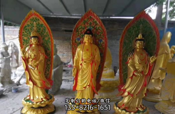 玻璃鋼宗教廟宇立式西方三圣雕塑