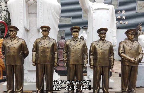 景區玻璃鋼仿銅世界偉人十大元帥雕塑