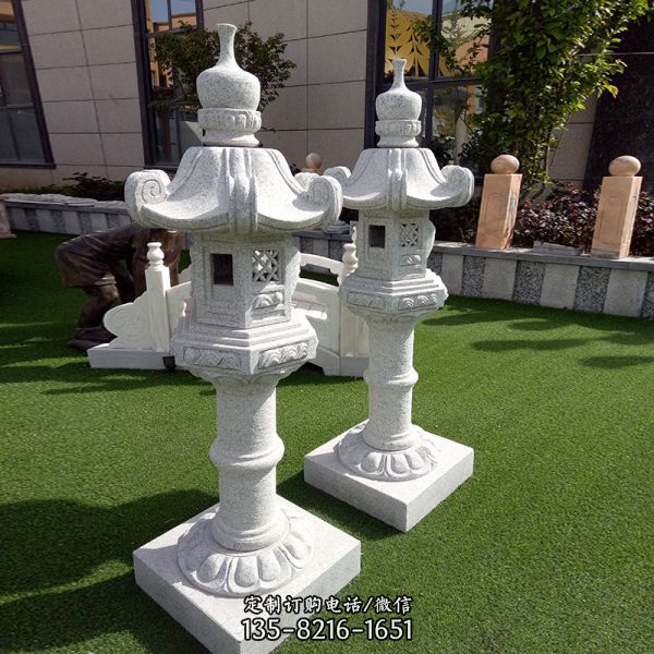 仿古大理石中式石燈庭院戶外花園草坪燈落地擺件