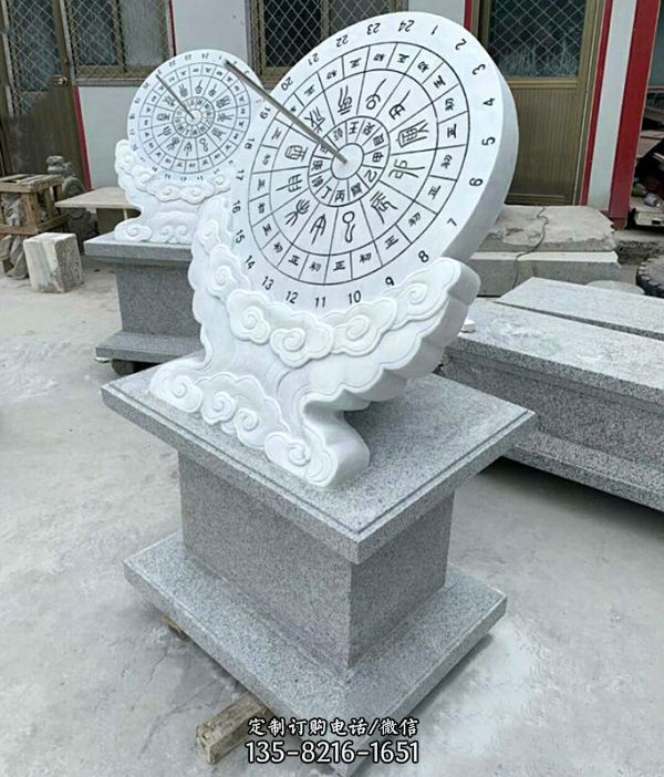 校園大理石創意古代計時器日晷雕塑