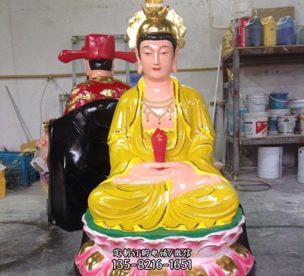 玻璃鋼彩繪寺廟蠶神娘娘雕塑