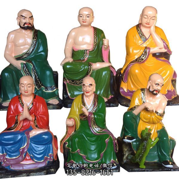 佛教禪宗二祖達摩玻璃鋼神像雕塑