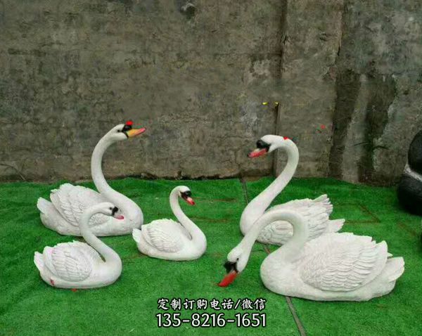 庭院酒店別墅玻璃鋼仿真動物天鵝雕塑