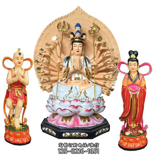 玻璃鋼彩繪景區寺廟供奉菩薩觀音雕塑