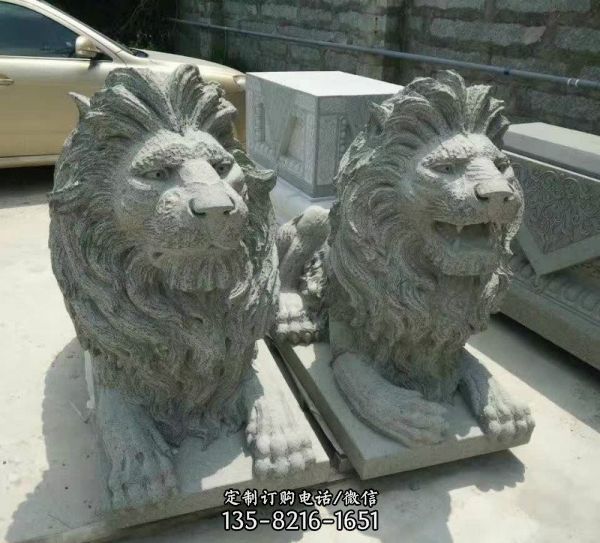庭院祠堂大型動物大理石石雕獅子雕塑