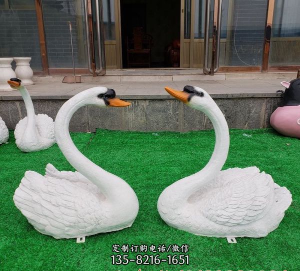 公園玻璃鋼切面天鵝雕塑