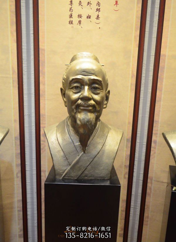 扁鵲胸像醫(yī)學(xué)家銅雕扁鵲雕塑