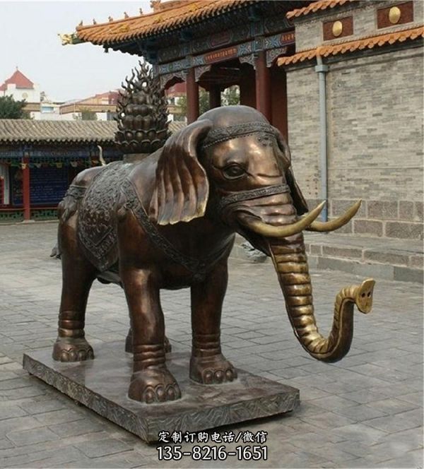 寺廟大象銅雕浮雕大象雕塑