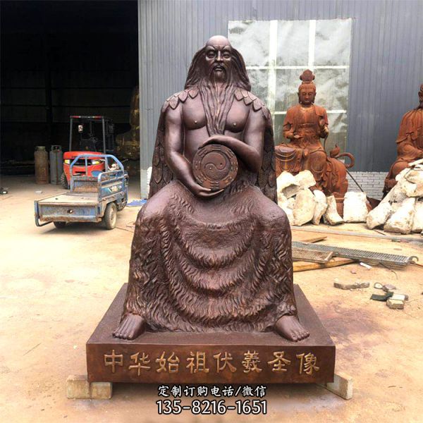 寺廟銅雕三皇五帝之中華始祖伏羲雕塑