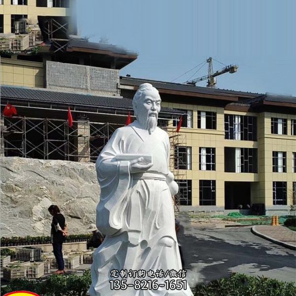 戶外漢白玉石雕名醫華佗雕塑