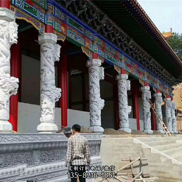 裝飾古建大殿門樓漢白玉龍柱石雕