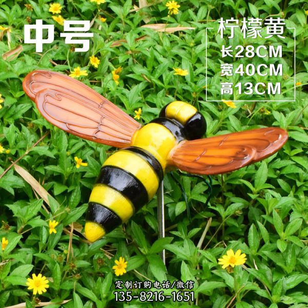 廣場(chǎng)學(xué)校仿真夜光照明玻璃鋼蜜蜂雕塑