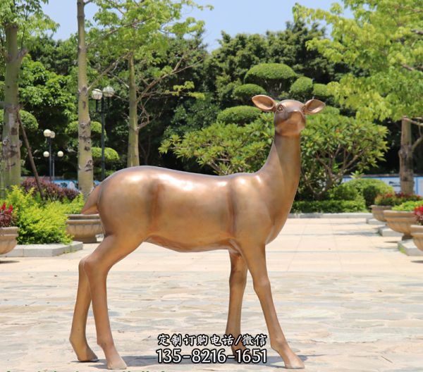 公園不銹鋼仿銅鹿雕塑