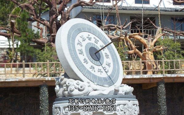 景區(qū)石雕戶外園林大型景觀計時器日晷雕塑