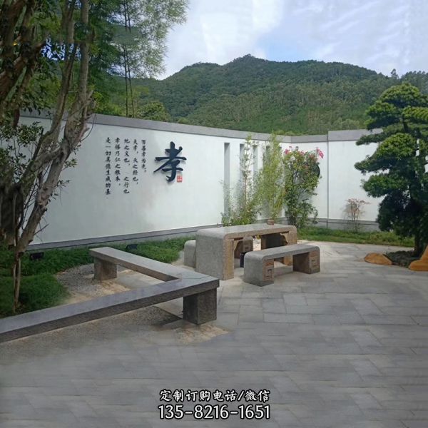 小區公園園林石雕仿古長凳