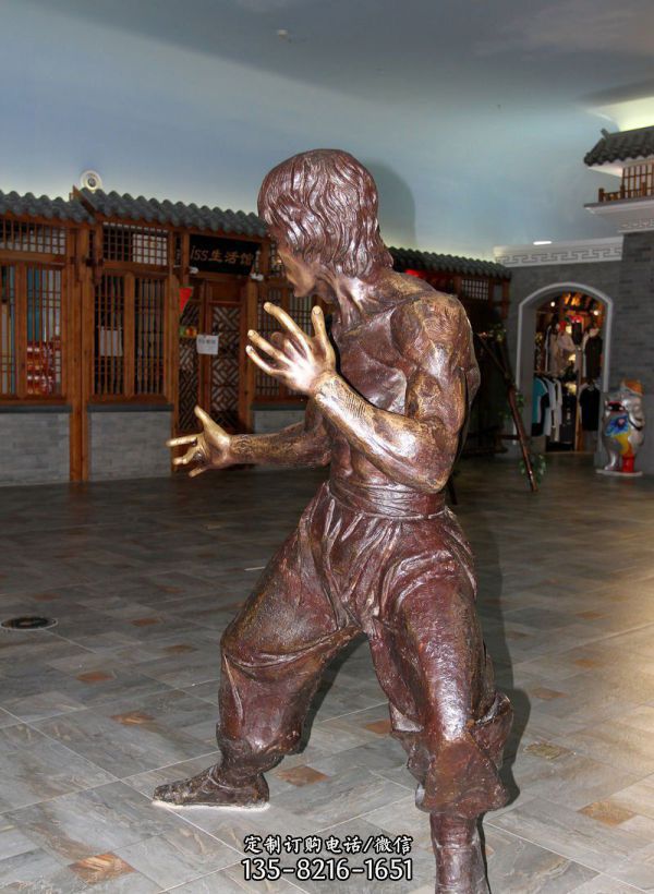 公園景點李小龍功夫巨星名人鑄銅雕塑