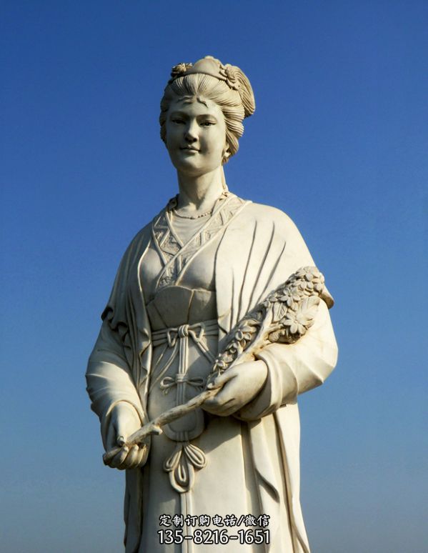 十二花神之八月桂花徐禹漢白玉古代美女雕像