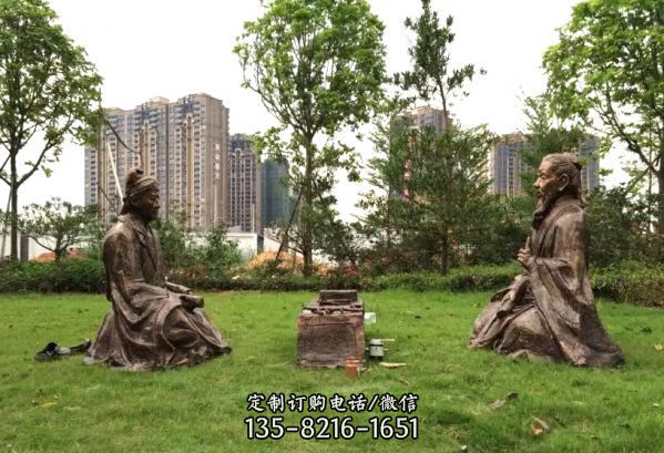 戶外玻璃鋼雕塑純銅古人物現(xiàn)代廣場公園擺件