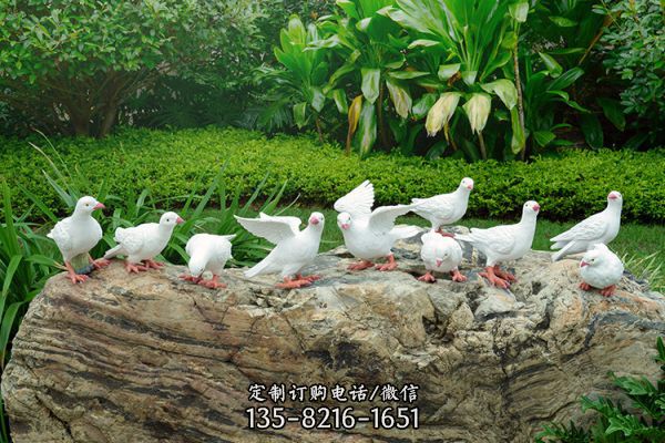  公園街道仿真動(dòng)物園林景觀創(chuàng)意玻璃鋼鴿子雕塑