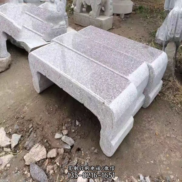 公園大理石簡約仿古長凳擺件雕塑