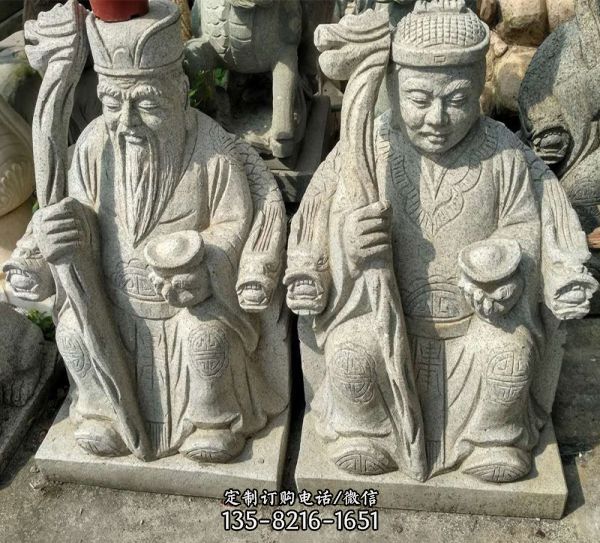 寺廟大理石石雕土地公雕塑