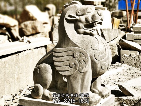 庭院寺廟園林大型動(dòng)物景觀大理石石雕貔貅雕塑
