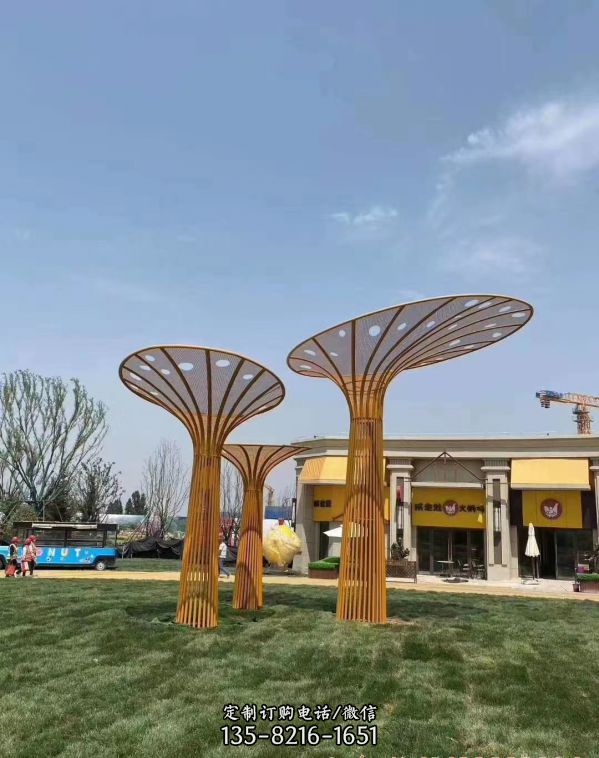 售樓部小區(qū)鏤空不銹鋼大樹景觀雕塑