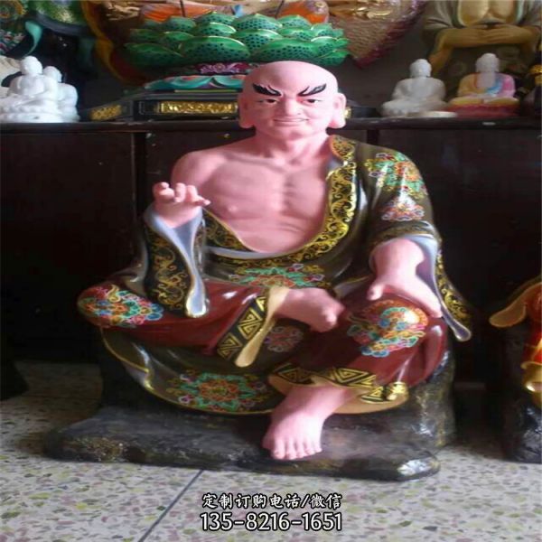 玻璃鋼彩繪寺廟景區菩薩十八羅漢雕塑