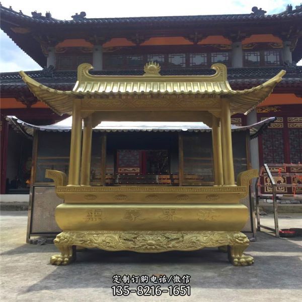 長方大型鎏金仿古祈福禮佛寺院香爐
