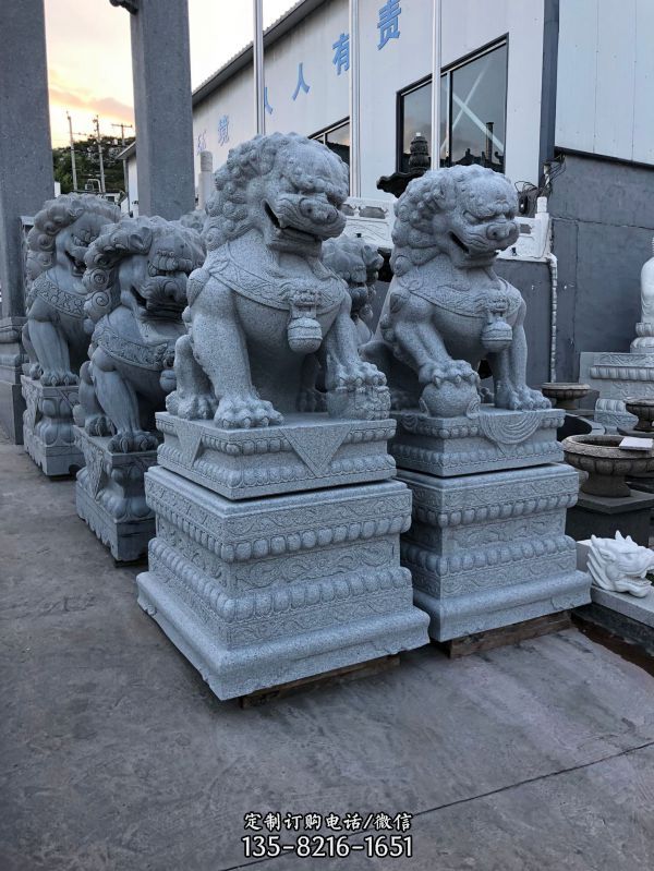 酒店招財青石石雕獅子雕塑