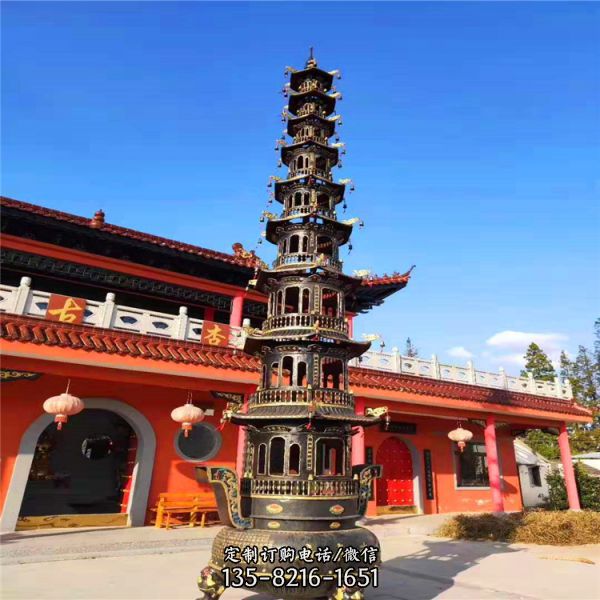 寺廟大型寶鼎銅雕香爐雕塑