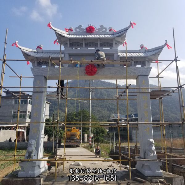 城鎮(zhèn)建設(shè)裝飾村口單門石牌坊