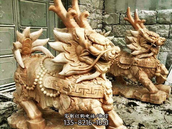 戶外別墅大型神獸景觀麒麟雕塑