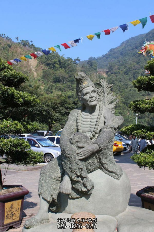 大理石石雕戶外景區濟公雕塑