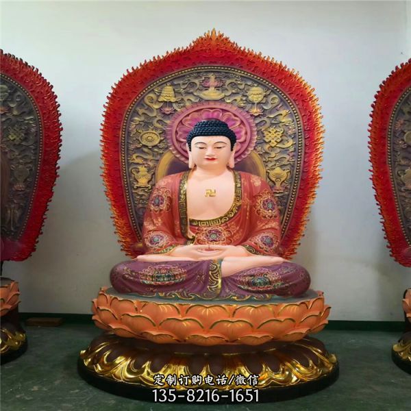 景區創意玻璃鋼彩繪三圣雕塑