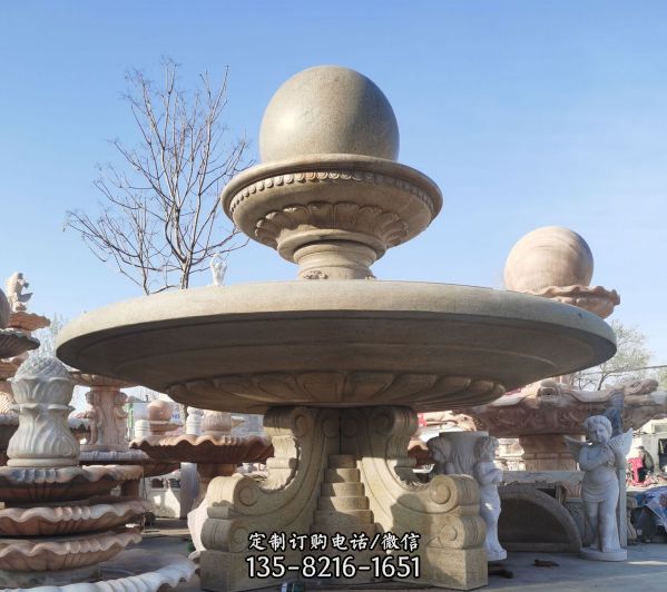 松香玉大理石風水球別墅景觀雕塑