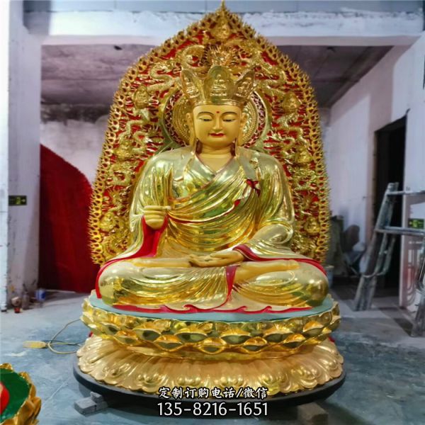 寺廟大型不銹鋼仿銅供奉佛像地藏王雕塑