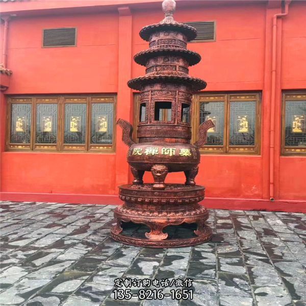 古代文物景觀不銹鋼仿銅香爐雕塑