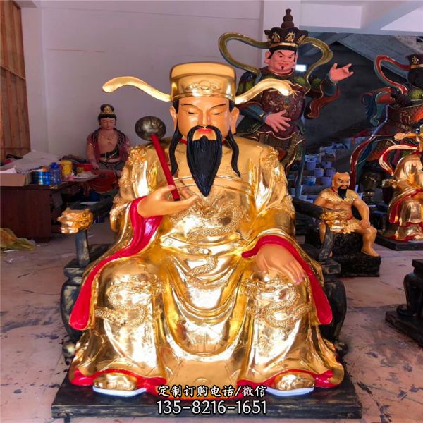 寺廟供奉神佛不銹鋼仿銅馬王爺雕塑