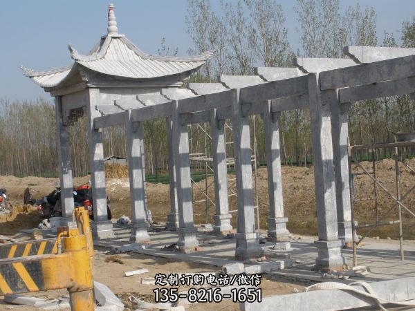 城市戶外大理石走廊花架涼亭