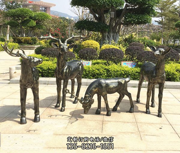 公園景區街道銅雕鹿雕塑