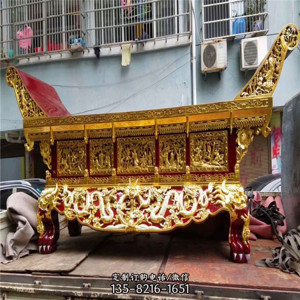 鏤空仿古漆金寺廟木雕供桌元寶桌雕刻