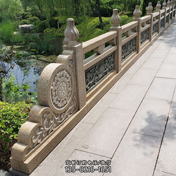 公園景觀花崗巖鏤空橋欄桿裝飾擺件